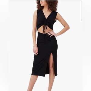4th & Reckless Jett Ruched and Ribbed Midi Dress